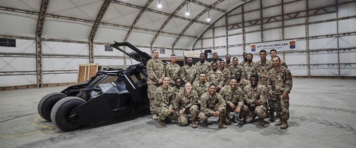 ‘Black Lightning’ and ‘Flash’ stars bring Batmobile Tumbler to USO forces in Kuwait