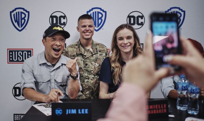 ‘Black Lightning’ and ‘Flash’ stars bring Batmobile Tumbler to USO forces in Kuwait