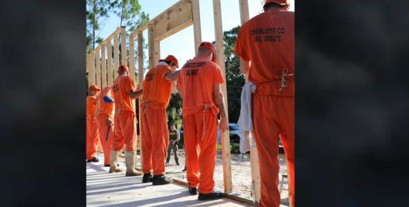 Florida inmates learn valuable job skills building homes for Habitat for Humanity