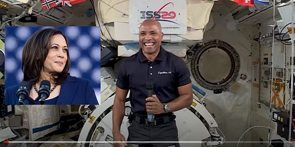Kamala Harris chats it up with astronaut Victor Glover aboard the International Space Station, virtually