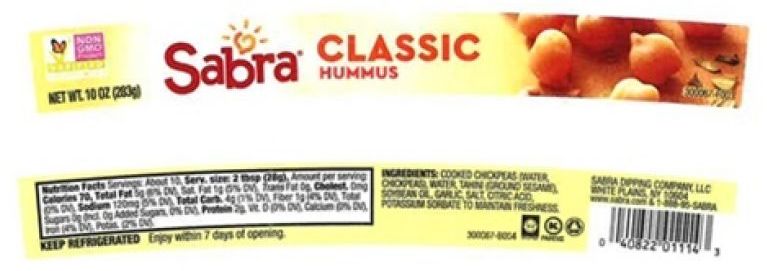 Ace News Today - 2,100 cases Sabra Classic Hummus recalled due to fear of Salmonella contamination