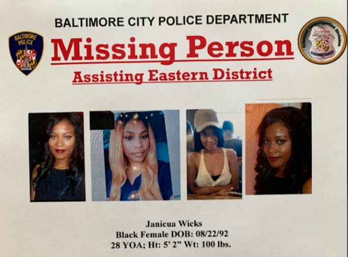 Ace News Today - Janicua Wicks, Missing Poster,  Image credit: Baltimore Police Department