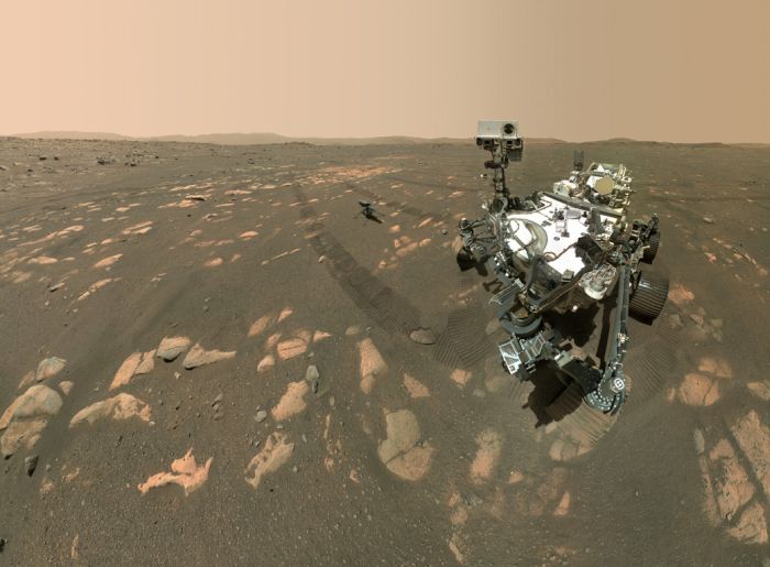 Ace News Today - First Martian selfie taken by Perseverance Mars Rover with the Ingenuity helicopter