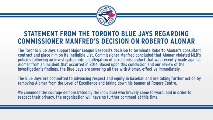 Ace News Today - Roberto Alomar fired from MLB and Blue Jays amid sexual misconduct allegation