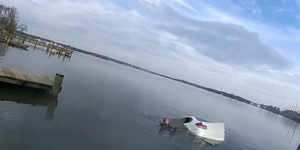 Deputies jump into a very cold Bush River to rescue woman
