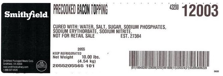 Ace News Today -Safety hazard: Smithfield recalls 185,610 pounds of ready-to-eat bacon topping products