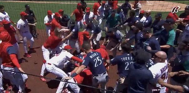 Managers, coaches, players suspended / fined following ‘ugly’ Angels-Mariners benches-clearing brawl