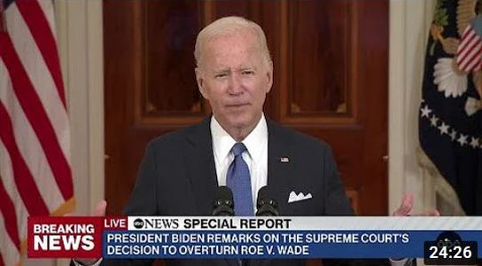 President Joe Biden’s remarks on SCOTUS decision to overturn Roe v. Wade