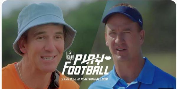 Eli and Peyton Manning promote youth football in fun campaign comparing old-style football with new
