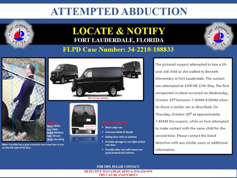 Ace News Today - Fort Lauderdale girl,10, escapes being abducted twice in one week by same suspect (Video) 