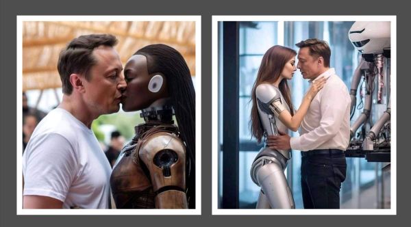 Viral images: Why was Elon Musk kissing artificial intelligence life-like robots on Twitter - or was he?