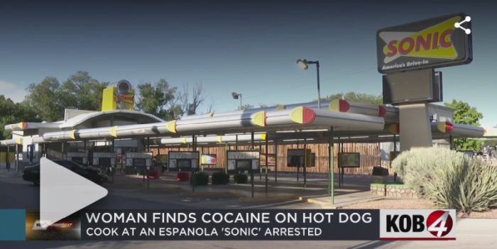 Ace News Today - Sonic drive-through employee arrested after inadvertently selling hot dog laced with cocaine