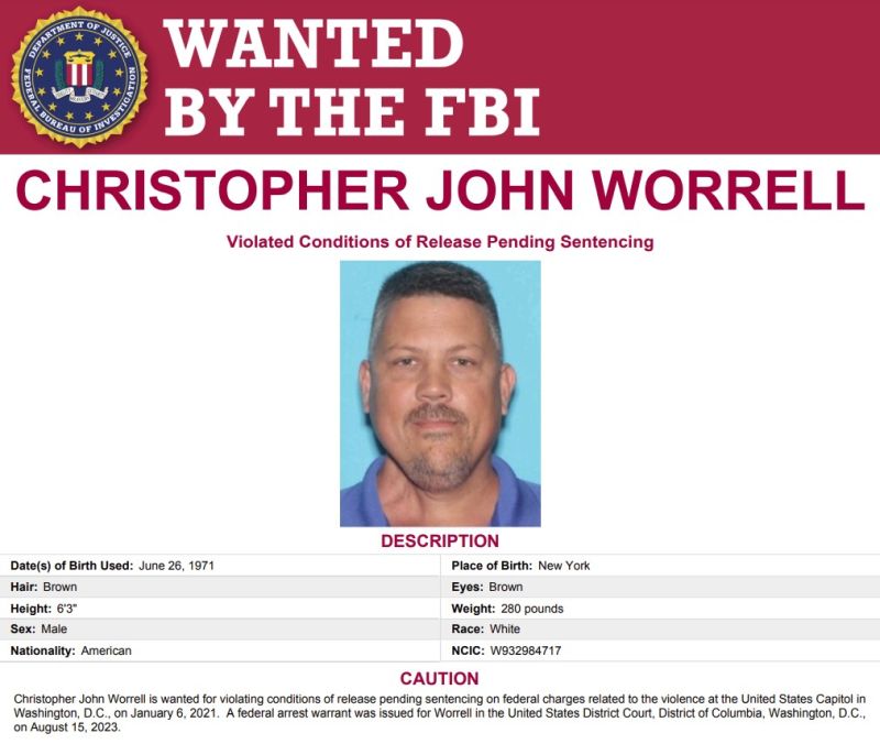 Ace News Today - Florida Proud Boy Christopher Worrell, found guilty of Jan. 6 felonies, now on the lam, wanted by the FBI