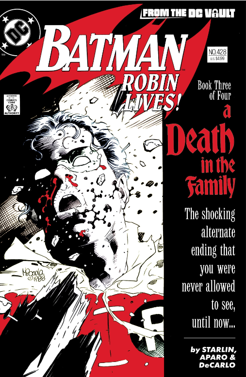 Ace News Today - Re-issue of alternate ending Batman #428 where ‘Robin Lives’ instead of being killed by The Joker goes into 2nd printing. Image credit: DC Comics