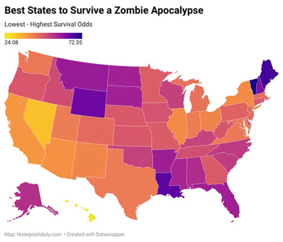 Ace News Today - The best states to live in for surviving the zombie apocalypse, and the worst
