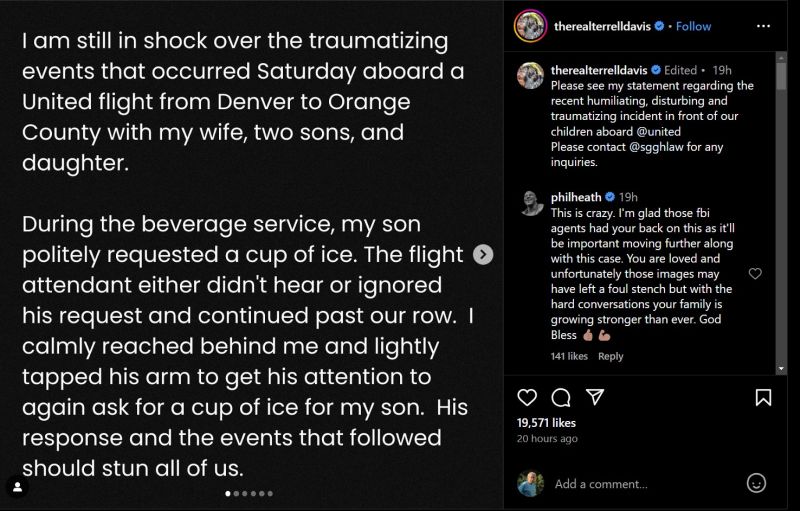 Ace News Today - Denver Broncos’ legend Terrell Davis “shocked, humiliated, angry” after being handcuffed and removed from United Airlines flight