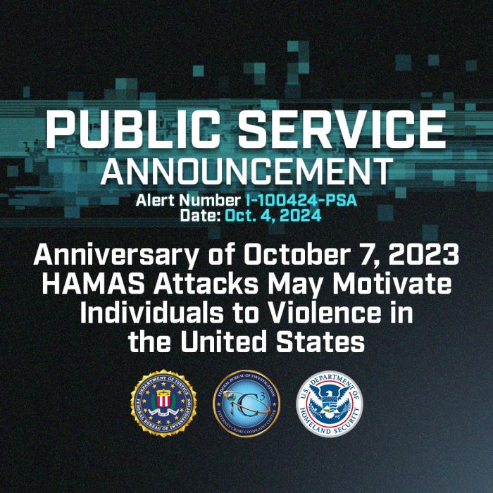 Ace News Today - FBI warns of potential U.S. threats ahead of October 7 anniversary of HAMAS’ attack on Israel