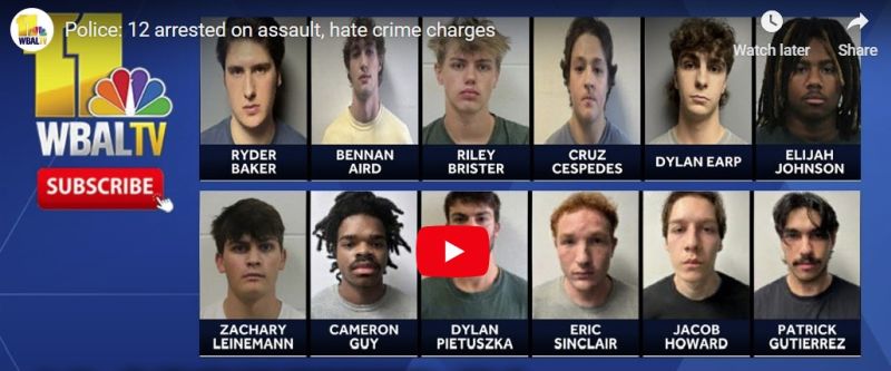 Ace News Today - Twelve Salisbury University students in Maryland charged in hate crime assault of gay man - Image credit: YouTube