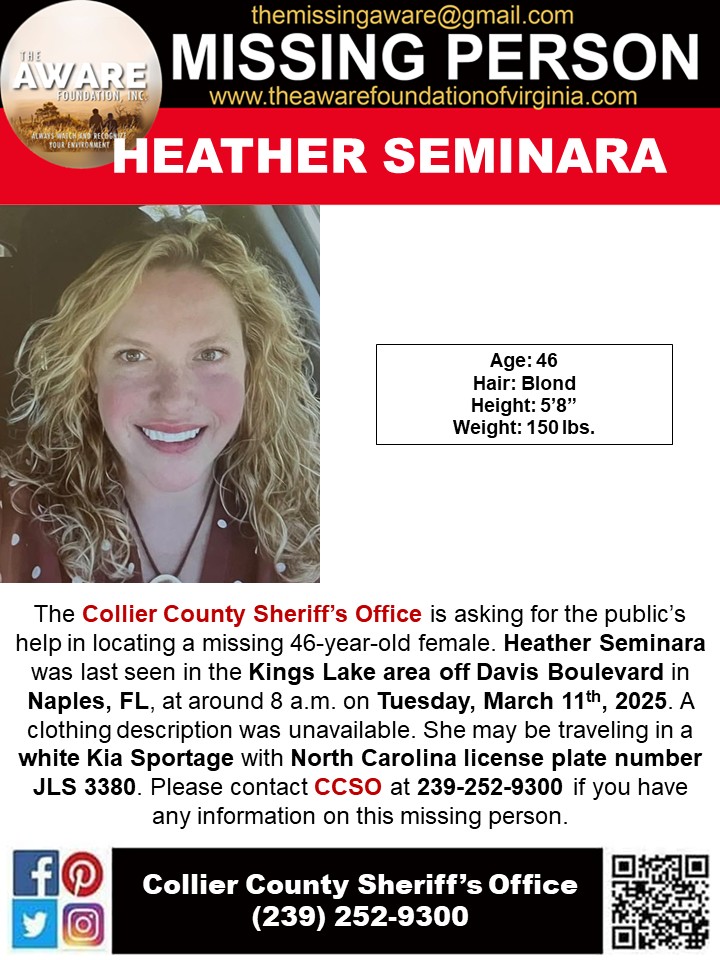 Ace News Today - Missing from Naples, Florida: Heather Seminara, 46