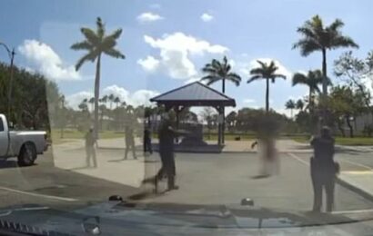 Four police officers on leave after shooting, killing man wielding machete (Video)