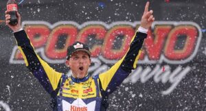 Denny Hamlin makes NASCAR history with third straight Cup victory at Pocono