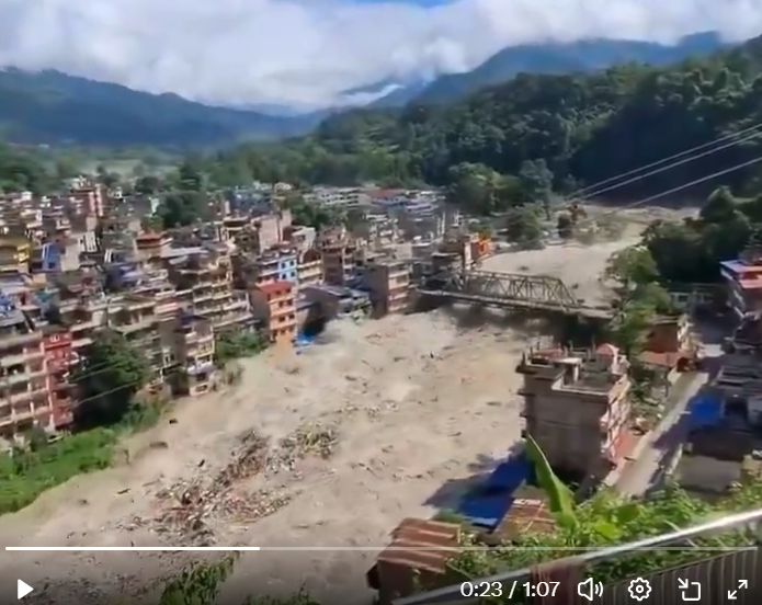 Ace News Today:  Catastrophic flood hits Nepal-China Border, hundreds dead and missing missing, Image / video credit: X