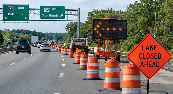 Mercedes strikes highway worker during I-97 crash in Anne Arundel work zone