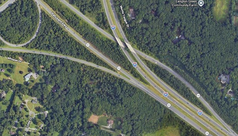 Ace News Today: Mercedes strikes highway worker during I-97 crash in Anne Arundel work zone. Image credit: Google Maps